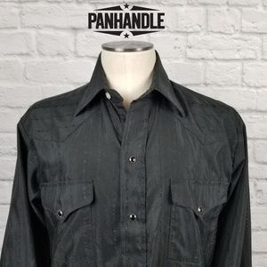 Panhandle Slim Black Pearl Snap Shirt Sz 14.5 - 33